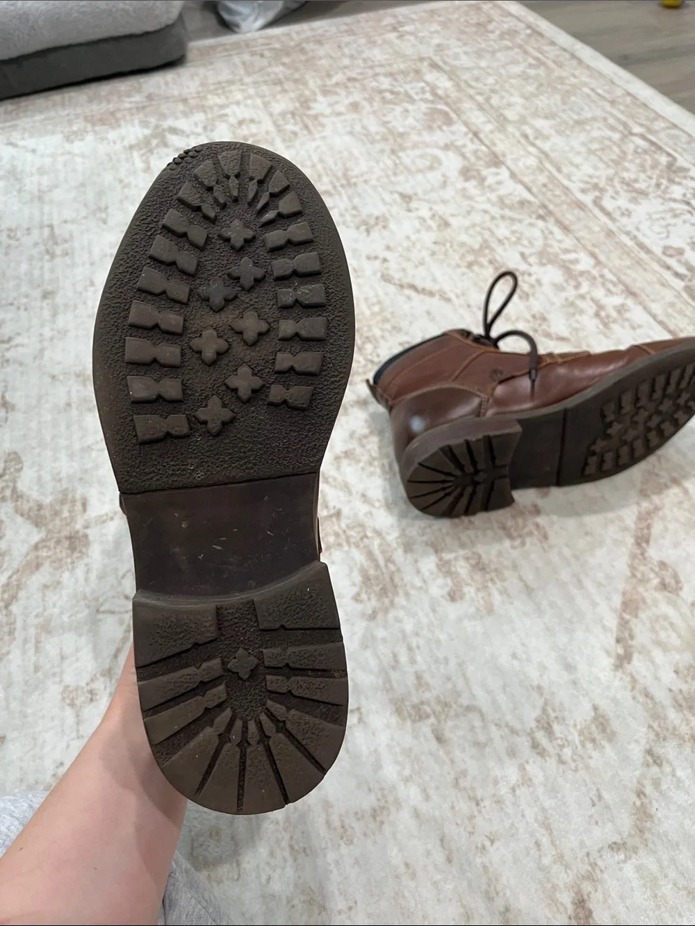 Kohl's Brown Leather Lace-Up Ankle Boots